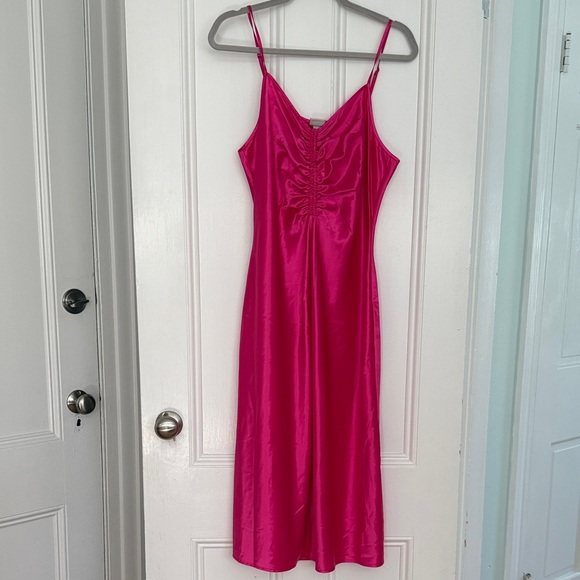 NWT Pink Satin Slip Dress - Picture 1 of 3